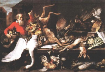 Naturaleza muerta clásica Painting - Naturaleza muerta con frutas y verduras muertas en un mercado Frans Snyders